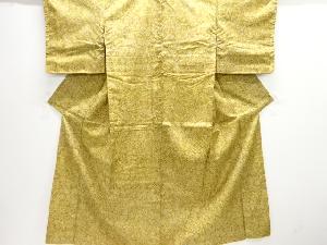 アンティーク　貝桶に花模様本場大島紬着物(染)